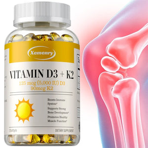 Vitamin D3 + K2 - Supports Brain, Joint, Bone and Heart Health, Promotes Metabolism