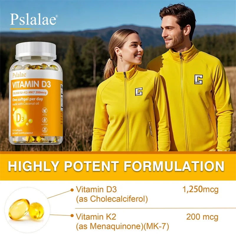 Vitamin D3 Supplement 1250mg with K2 200mcg - Immune System and Bone Health, Mood & Energy Support, Weight Management