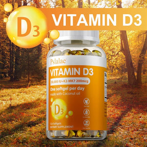 Vitamin D3 Supplement 1250mg with K2 200mcg - Immune System and Bone Health, Mood & Energy Support, Weight Management