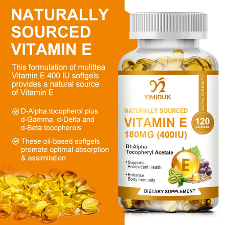 Vitamin E Capsules 180 Mg, Immune Function Support, Supports Skin - Non-GMO Dietary Supplement