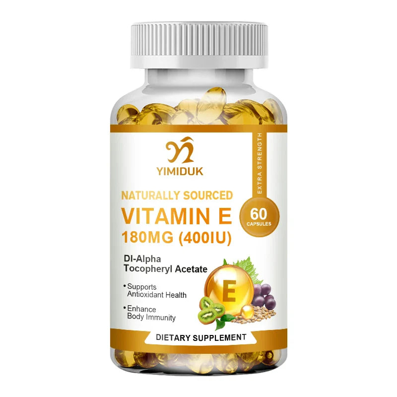Vitamin E Capsules 180 Mg, Immune Function Support, Supports Skin - Non-GMO Dietary Supplement