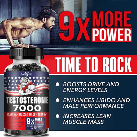 Vitamin Natural Energy, Anti-Fatigue Supplement Increase Erection Volume & Extend Erection Time, Testosterone Booster for Men