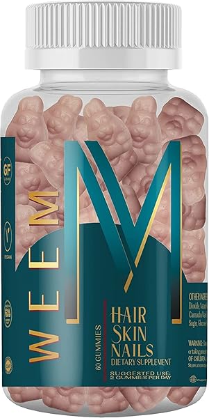 WEEM Hair Skin and Nails Gummies - Supports healthy hair - Vegan biotin Vitamins for Women & Men Supports Faster Hair Growth, Stronger Nails, Healthy Skin, Extra Strength (1) in Pakistan