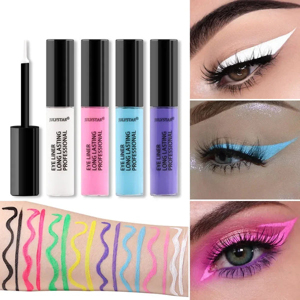 Waterproof Liquid Eyeliner Pen 8 Colors Fast Drying Lasting Matte Blue White Pink Neon Smooth Eyliner Pencil Makeup Cosmetics in Pakistan