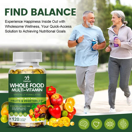 Whole Food Multivitamin Minerals Capsules Zinc & Vitamin D3K2 Improve Immunity Healthy Hair & Skin & Nails for Women