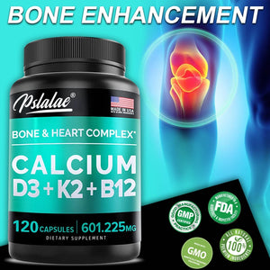 With Vitamin D3 K2, 4-in-1 Calcium Supplement 600 mg, Non-GMO, 120 Vegetarian Capsules in Pakistan
