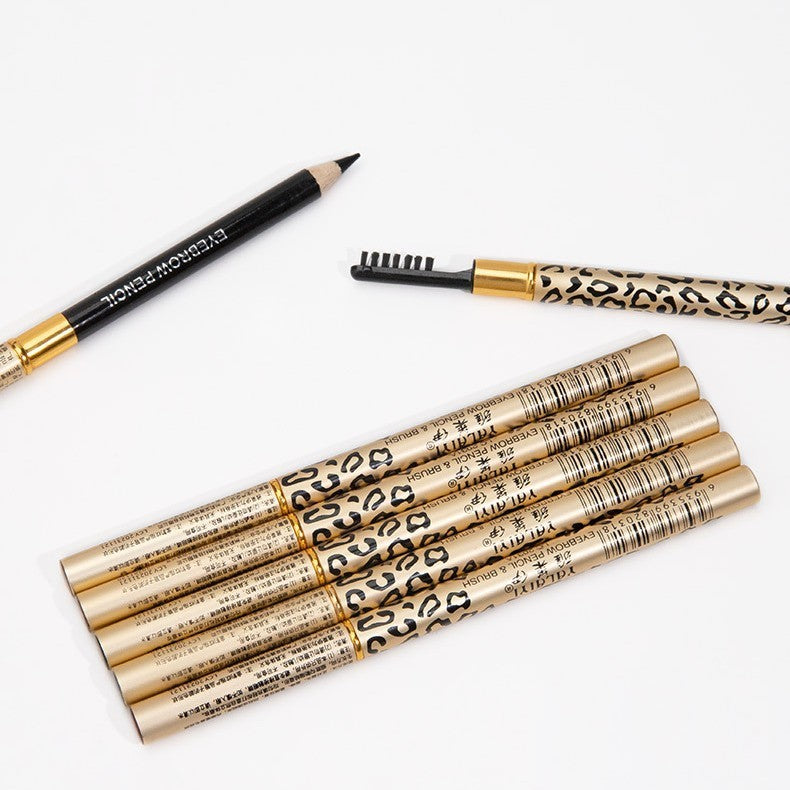 Yalaiyi Brand Eyebrow Pencil Leopard Print Eyebrow Pencil Kuaishou And Douyin Live Broadcast Hot Selling Waterproof Distinct Look Wild Eyebrow Pencil