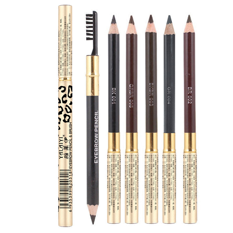 Yalaiyi Brand Eyebrow Pencil Leopard Print Eyebrow Pencil Kuaishou And Douyin Live Broadcast Hot Selling Waterproof Distinct Look Wild Eyebrow Pencil