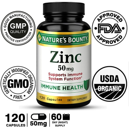 Zinc 50mg, Immune Support & Antioxidant Supplement,  Supplement To Enhance Sperm Motility & Increase Count & Ejaculation