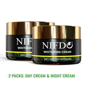 Day and Night Whitening Cream in Pakistan, 2 Pcs Set Skin Whitening Cream, Brightening Cream with UV Protection, Anti-Aging Cream