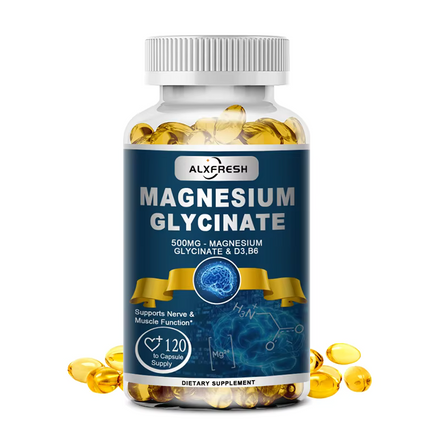 Alxfresh Magnesium Glycinate Supplement 500mg &Zinc,Vitamin D3 B6 High Absorption Support for Women & Men Mineral Vegen Capsules in Pakistan