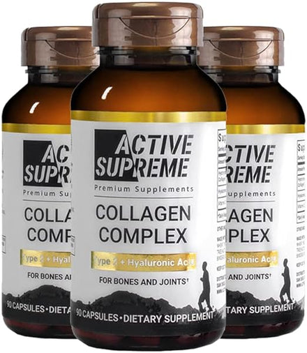 3 Pack Collagen Pills Type 2 for Joint and Cartilage Support - Grass Fed Beef Collagen Hydrolyzed Type 2 Capsules with Vitamin C and Hyaluronic Acid in Pakistan