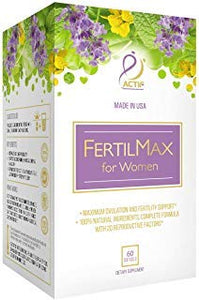 ACTIF Organic FertilMax for Women - #1 Fertility Supplement and Ovulation Support, Maximum Strength, Clinically Proven - Non-GMO, Made in USA, 60 Count