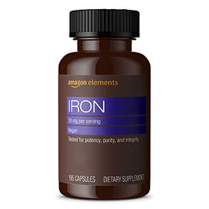 Amazon Elements Iron 18mg Capsules, Supports Red Blood Cell Production Supplement in Pakistan