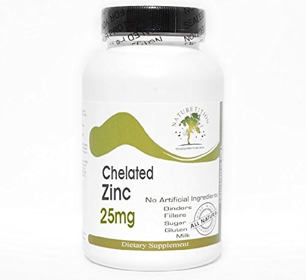 Chelated Zinc 25mg ~ 200 Capsules - No Additi in Pakistan