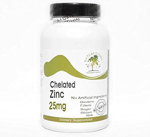 Chelated Zinc 25mg ~ 200 Capsules - No Additives ~ Naturetition Supplements in Pakistan