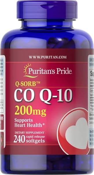 Puri-tans Pride CoQ10 200mg - 240 Softgels，Coenzyme - Q10 Supplements, Helps Support Heart Health, Promotes Energy Production Within Your Heart, Supports Good Oral Health(Pack of 1) in Pakistan