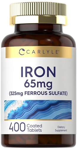 Iron Ferrous Sulfate 65 mg | 400 Tablets | Non-GMO, Gluten Free, Supplement in Pakistan in Pakistan