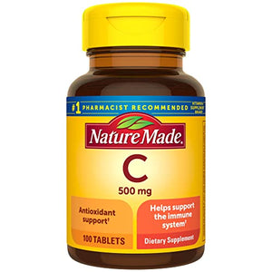 Nature Made Vitamin C 500 mg Caplets, 100 Count to Help Support the Immune System