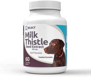 K9 Select Milk Thistle for Dogs, 100mg - 60 Beef Flavored Tablets - Canine Liver Health Supplement in Pakistan