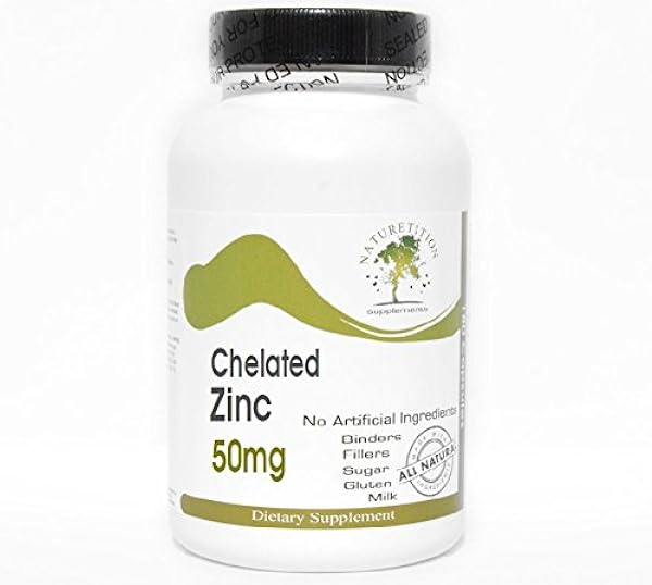 Chelated Zinc 50mg ~ 200 Capsules - No Additi in Pakistan