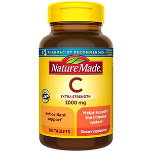 Nature Made Extra Strength Vitamin C 1000 mg, Dietary Supplement for Immune Support, 100 Tablets, 100 Day Supply