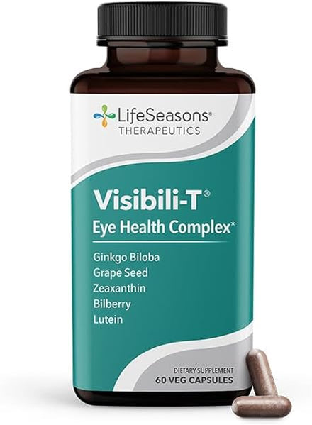 LifeSeasons Visibili-T - Eye Health Vision Supplement - Supports Eyesight, Dry Eyes, Night Visibility & Eye Floaters - Lutein, Bilberry, Ginkgo Biloba, Grape Seed & Zeaxanthin - 60 Capsules in Pakistan