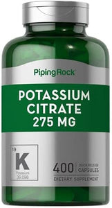 Potassium Citrate Supplement | 275 mg | 400 Capsules | Non-GMO, Gluten Free | by Piping Rock in Pakistan