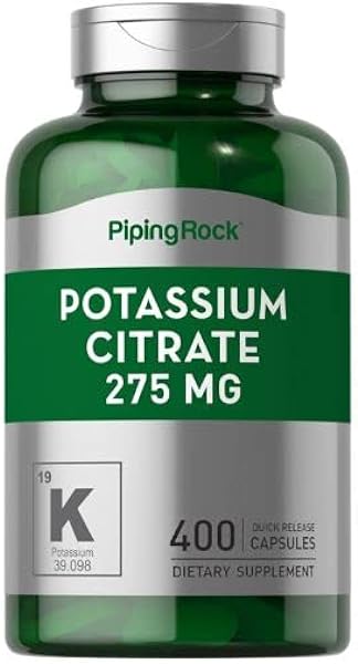 Potassium Citrate Supplement | 275 mg | 400 Capsules | Non-GMO, Gluten Free | by Piping Rock in Pakistan in Pakistan