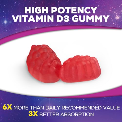 Vitamin D3 Gummy Vitamins Extra Strength 5000 IU (125 mcg) High Potency Vita D Gummies Dietary Supplement - Bone, Teeth, Muscle & Immune Support, Nature's Vitamin D Supplement, Non-GMO - 60 Gummies