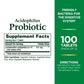 Nature's Bounty Acidophilus Probiotic, Daily Probiotic Supplement, Supports Digestive Health, Twin Pack, 200 Tablets