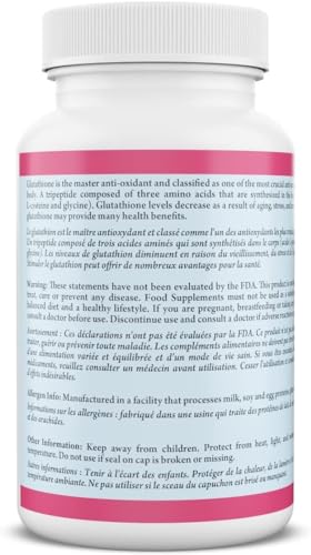 L Glutathione Skin Lightening Brightening Pills 1000 mg Antioxidant Anti Aging to Support Liver Health & Detox Help Immune & Brain Function Reduce Free Radical Damage Vegan 60 Capsules