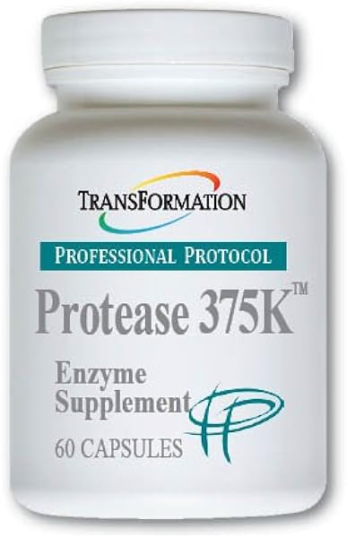 Transformation Enzymes Protease 375K, 60 Capsules - #1 Practitioner Recommended - 375,000 Units of Protease Activity - Supports Circulation of Oxygen and Nutrients to The Cell for Health and Vitality in Pakistan in Pakistan