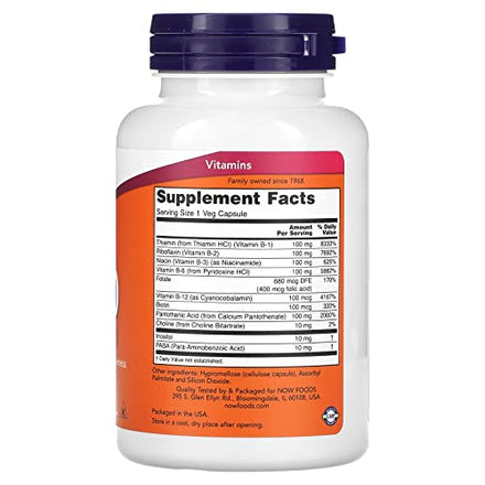 NOW Supplements, Vitamin B-100, Energy Production*, Nervous System Health*, 100 Veg Capsules