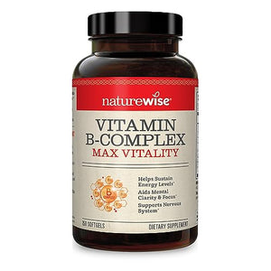 NatureWise Vitamin B-Complex for Max Energy & Mental Clarity - Supports Nervous System Health, 150 Softgels