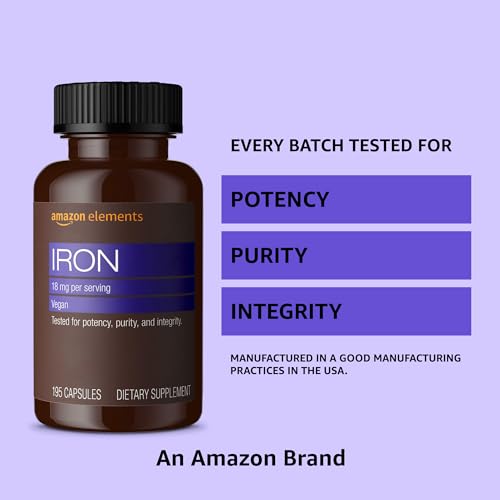 Amazon Elements Iron 18mg Capsules, Supports Red Blood Cell Production Supplement in Pakistan