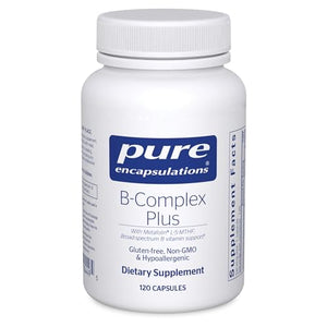Pure Encapsulations B-Complex Plus - B Vitamins Supplement to Support Neurological Health, Cardiovascular Health, Energy Levels & Nervous System Support* - with Vitamin B12 & More - 120 Capsules