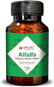 Uplift Organic Alfalfa Tablets-120 Count| 100% Pure & Natural Herbal Supplement Rich in Vitamins and Minerals | Promotes Digestion, Energy, Metabolism, Skin Health & Heart Health in Pakistan