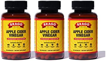 Bragg Apple Cider Vinegar Capsules - Vitamin D3 & Zinc - 750mg of Acetic Acid – Immune & Weight Management Support - Non-GMO, Vegan, Gluten Free, No Sugar (1)