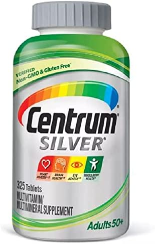 Centrum Silver Multivitamin for Adults 50 Plus, Multivitamin/Multimineral Supplement, Vitamin D3, B-Vitamins, Gluten Free, Non-GMO Ingredients, Supports Memory and Cognition in Older Adults - 220 Ct