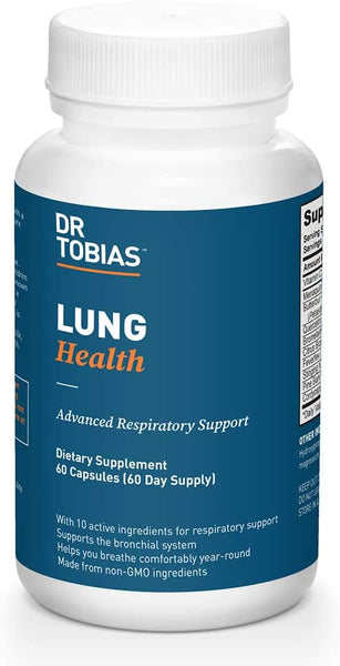 Dr. Tobias Lung Health, Lung Support Supplement, Lung Cleanse & Detox Formula Includes Vitamin C to Support Bronchial and Respiratory System - 60 Capsules, 1 Daily