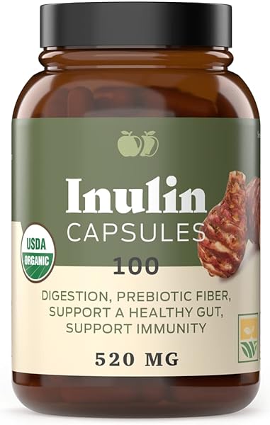 Complete Natural Products Organic Inulin Capsules - 520mg 100 Pills, Organic Jerusalem Artichoke Inulin Capsules in Pakistan in Pakistan