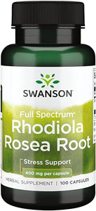 Swanson Rhodiola Rosea Root - Adaptogenic Herb Supplement Promoting Mood Balance & Stress Support - Natural Formula for Energy Support - (100 Capsules, 400mg Each) in Pakistan