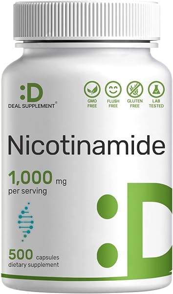 Vitamin B3 1,000mg Per Serving, 500 Capsules – Flush Free Niacin, Nicotinamide Also Known as Niacinamide – B Vitamins Supplement, Supports Healthy Skin & Energy Production – Non-GMO in Pakistan