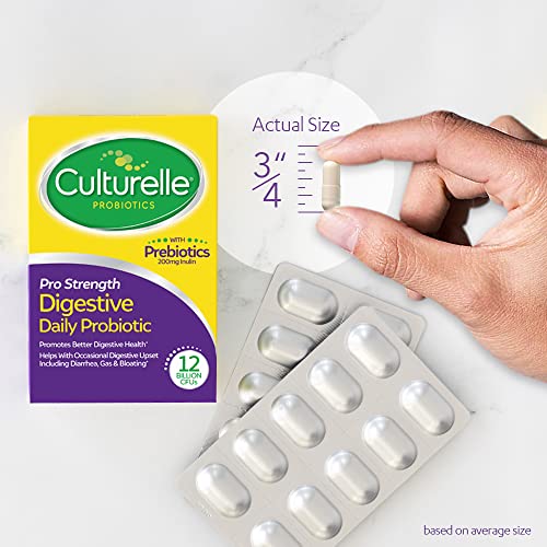 Culturelle Pro Strength Daily Probiotic, Digestive Health Capsules, Supports Occasional Diarrhea, Gas & Bloating, Gluten and Soy Free, 60 Count
