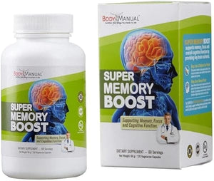 Super Memory Boost | Enhances Brain Function & Memory | Turmeric & Pterostilbene to Reduce Inflammation | Ginkgo Biloba, Vitamin D, B5, B12, Folate (60 Serving) in Pakistan