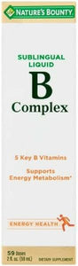 Nature's Bounty B Complex with B12 Sublingual Liquid Fast Acting Dietary Supplement, Unflavored, Gluten Free, 2 Fl Oz in Pakistan
