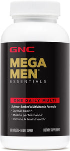 GNC Mega Men One Daily Multivitamin for Men, 60 Count, Take One A Day for 19 Vitamins and Minerals, Packaging May Vary