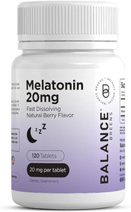 Melatonin 20mg, 100% Drug Free, Fast-Dissolve 120 Tablets - Natural Sleep Aid, Experience Serene, Restful Nights - Find Your Calm, Embrace Relaxation, Supports Sound Sleep and Tranquility in Pakistan
