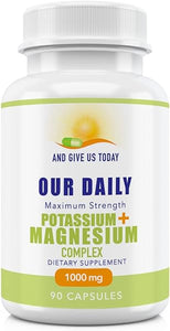Our Daily Vites Potassium Magnesium Supplement 1000 mg - Powerful Magnesium Potassium Supplement with 5 Forms of Magnesium for Muscle Recovery, Leg Cramps, Gluten-Free Non-GMO - 90 Caps in Pakistan